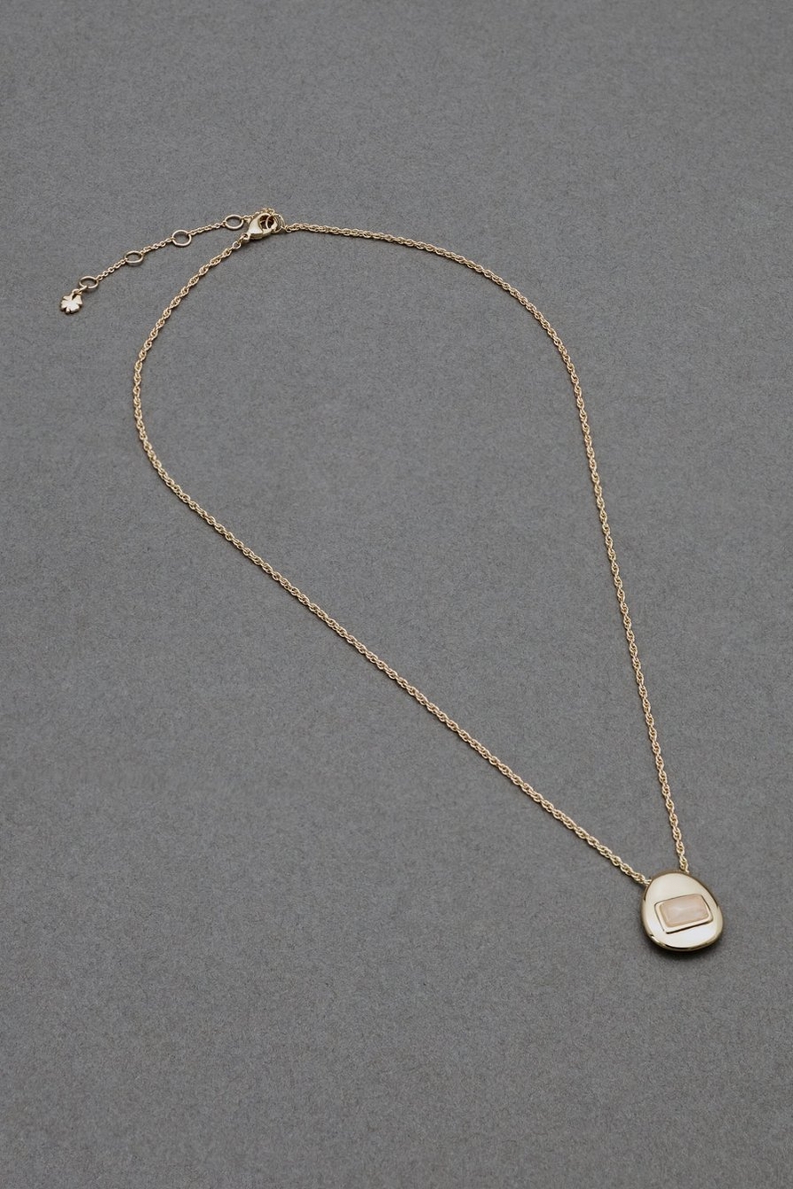 semi stone necklace
